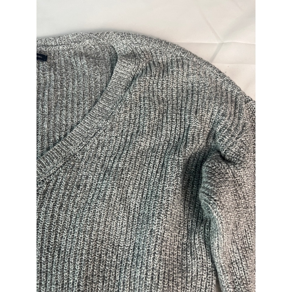 American‎ Eagle Outfitters Gray V Neck Long Sleeve Knit Sweater S